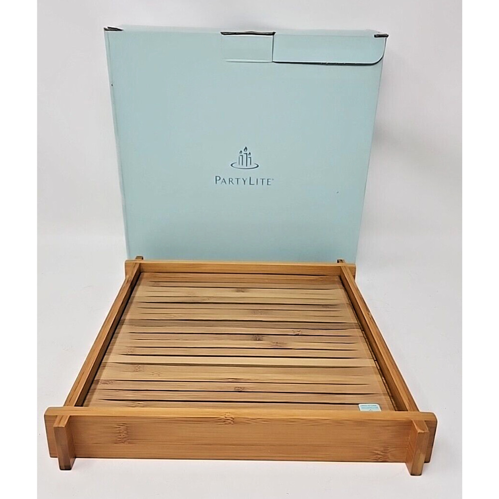 Partylite‎ Verde Square Bamboo Tray In Box P14D/P90087